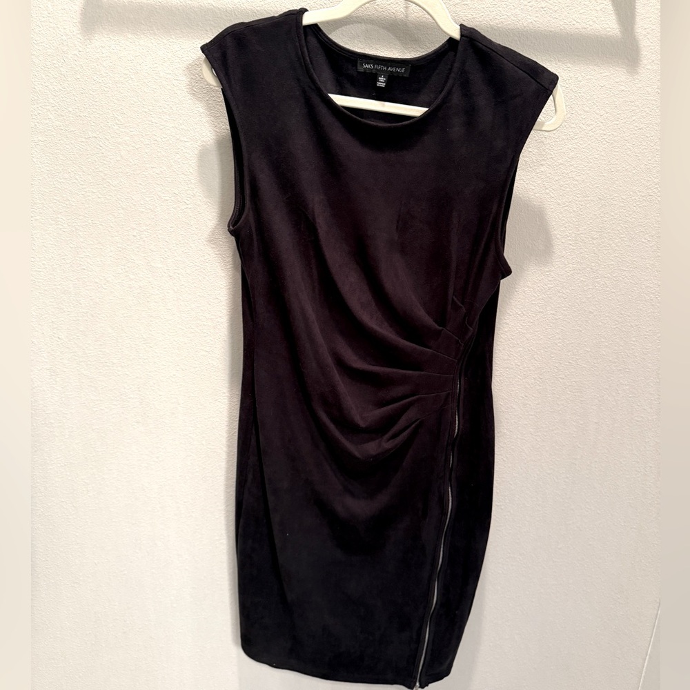 Saks Fifth Avenue Black Suede Dress